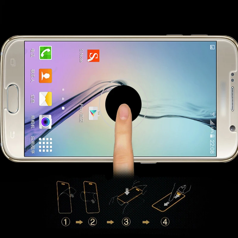 5 шт черный ультра тонкий экран протектор Закаленное стекло для Samsung Galaxy S6 G 9200 g9208