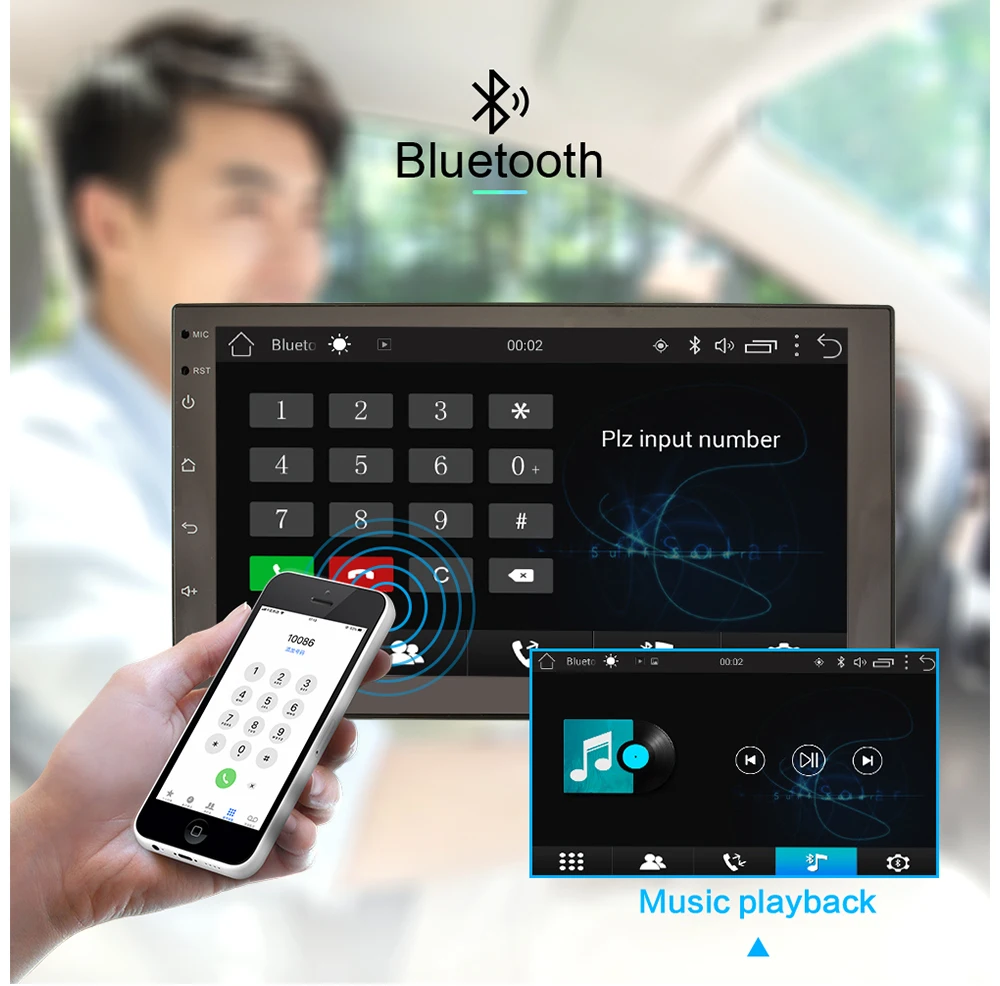 Радио кассетный плеер 2din android automagnitol ram 2G+ rom 32G gps навигация wifi без dvd BT DAB FM Автомагнитола 2 din