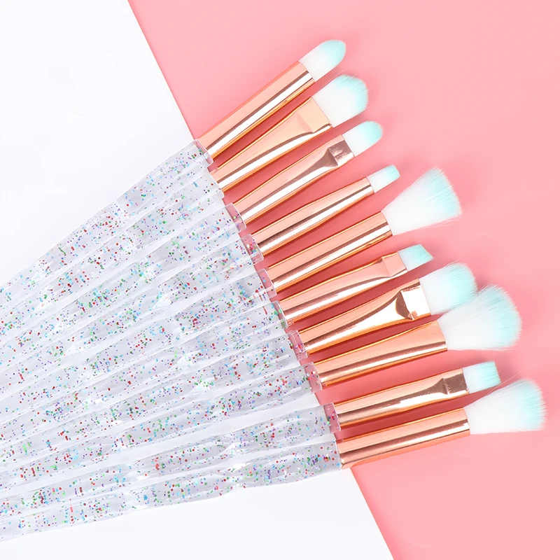 10 шт. алмазных теней для век набор кистей растушевки бровей кисти