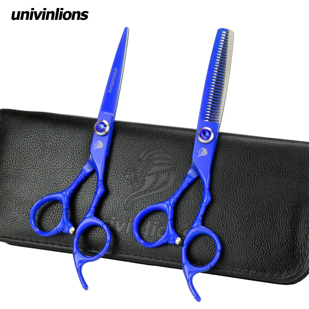 Univinlions 6 &quotСиние ножницы для волос дешевые Парикмахерские филировочные