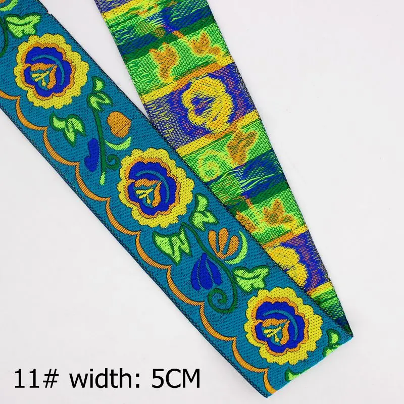 (11) width 5CM 7 ярдов 4 см 6,5 см ширина вышивка лента кружева китайский стиль одежды украшения кружева Diy аксессуар для рукоделия - Цвет: (11) width 5CM