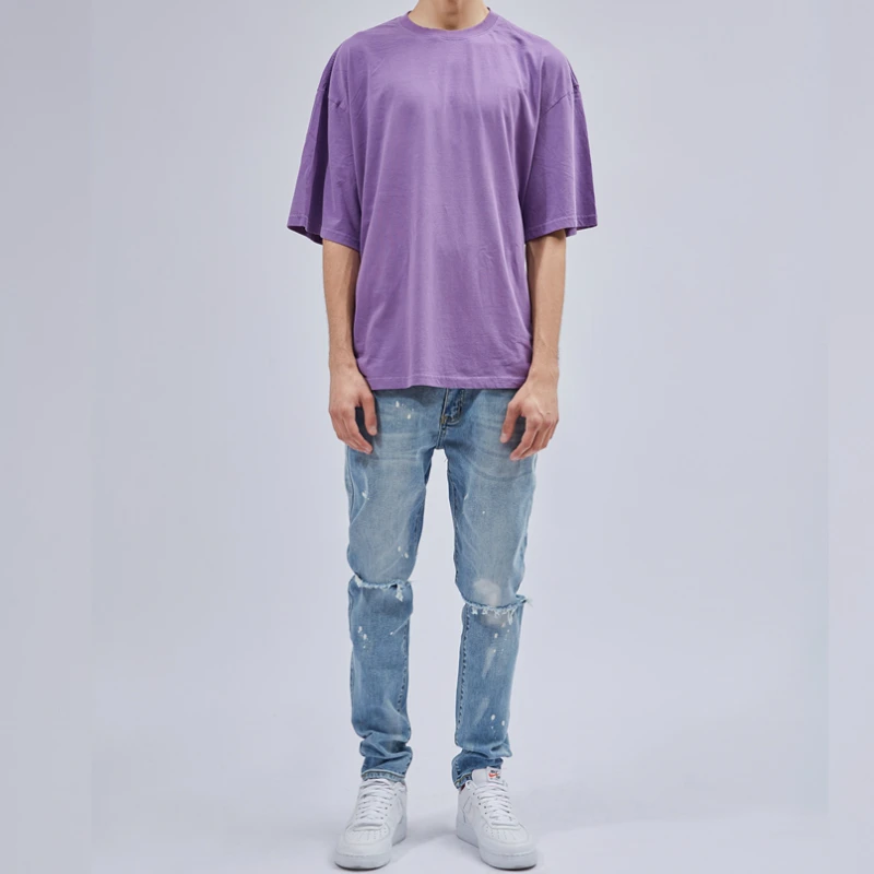 Скелет Crewneck винтажная фиолетовая футболка мужская хип-хоп свободная футболка с коротким рукавом