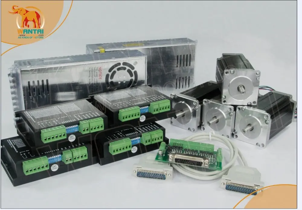 (США и ЕС бесплатно) Nema 23 Wantai Stepper Motor 425oz-in 3.0A 4-осевой ЧПУ гравер резак 3D Reprap Принтер
