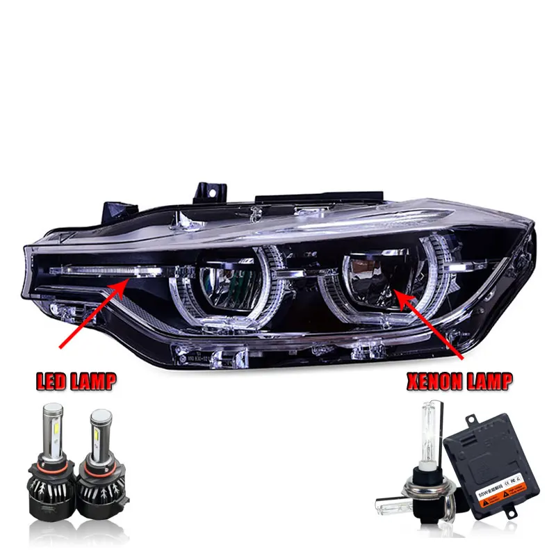 LED HighBeam 2 шт. светодиодный фары для 3 серии F30 12-16 Автомобильный светодиодный свет двойной ксеноновые линзы автомобильные аксессуары Габаритные огни противотуманные фары - Цвет: LED HighBeam