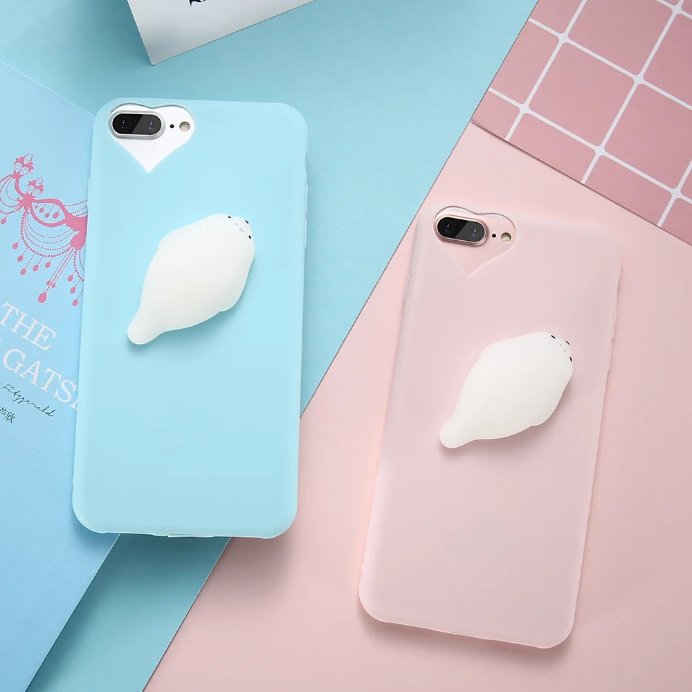 Kisscase чехол для телефона iPhone 6 6S 7 8 plus В виде ракушки S 3D милый мультфильм кремния