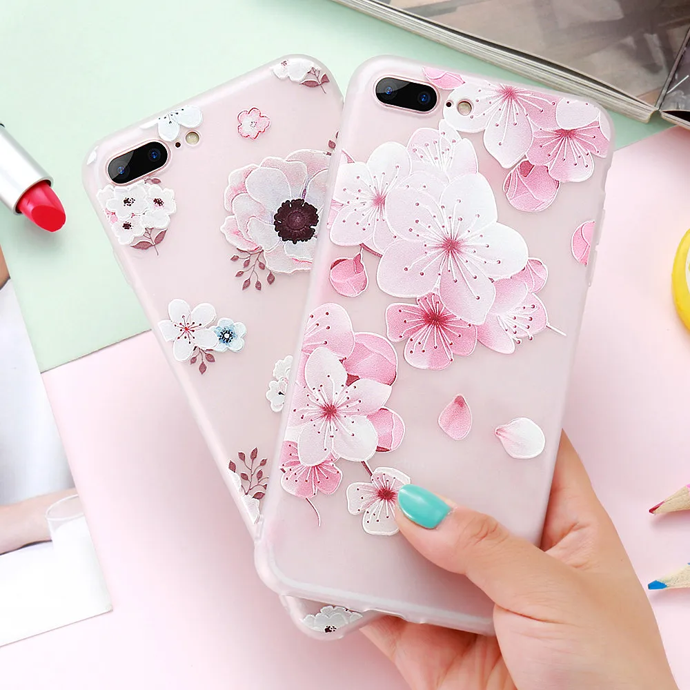 KISSCASE Case For Huawei P30 Pro P20 P10 Lite Plus Soft TPU Flower Y9 Y5 Y7 2018 Y3 2017 Capinhas | Мобильные телефоны и