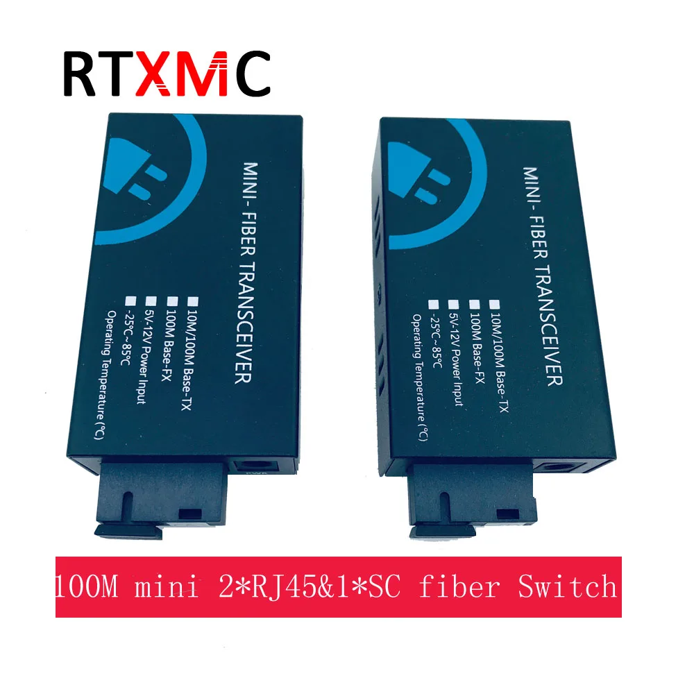 1 пара мини 10/100 м 2UTP 2 * RJ45 и SC одиночный волоконный коммутатор 20 км Ethernet