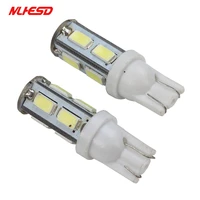 100pcs car led t10 5730 5630 w5w led 9 smd led t10 9led side wedge parking bulb canbus auto for lada car styling