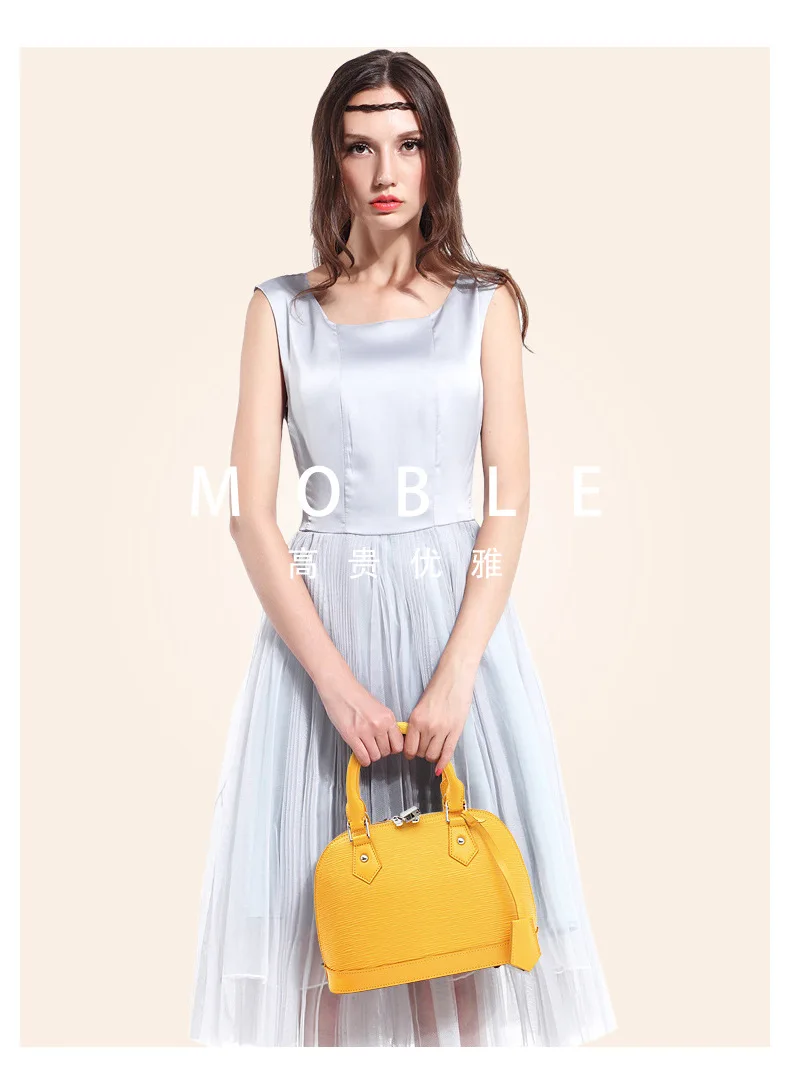 New Cowhide Female Entrapment Signature Shell cow Leather Female Packets Shoulder Hand Strap Bag