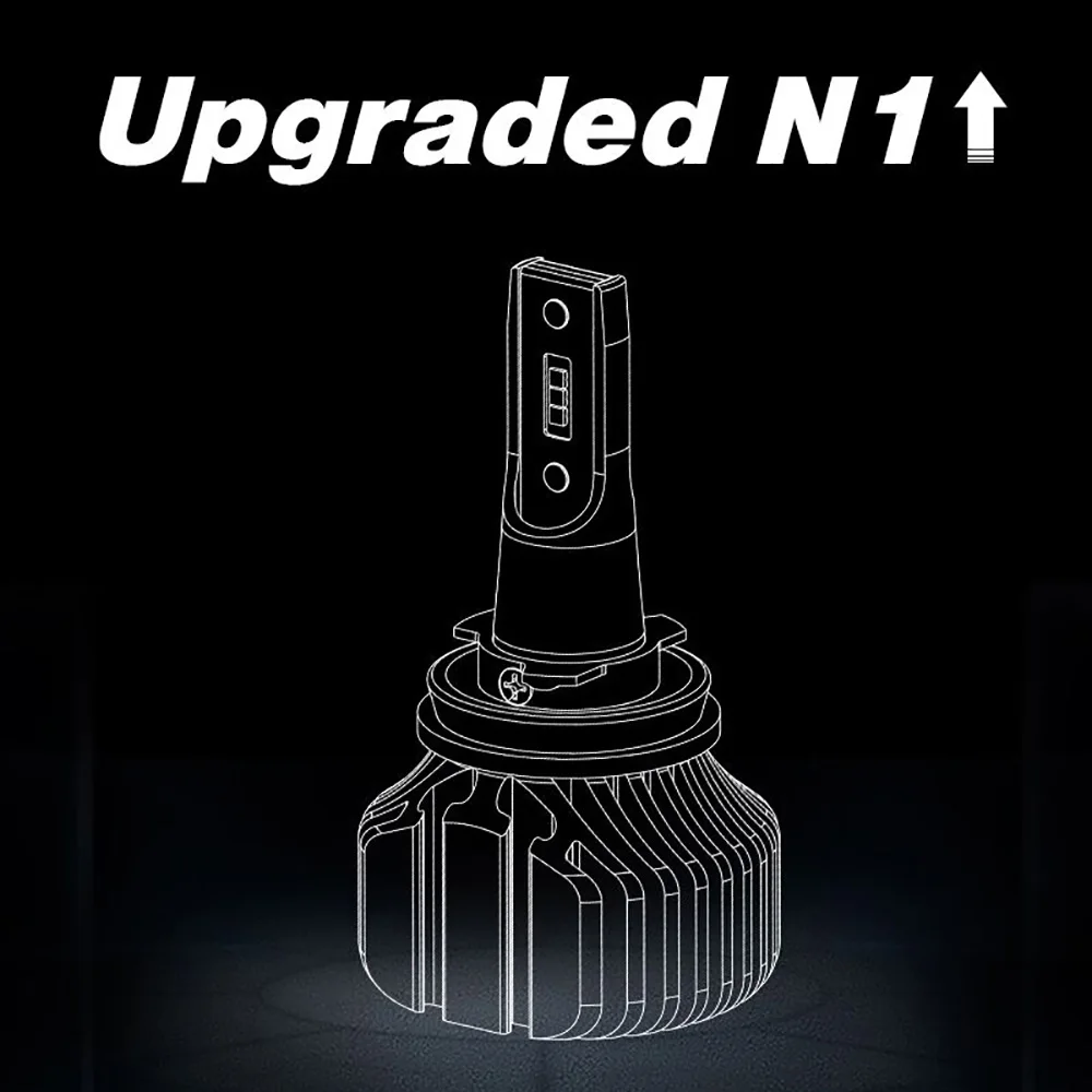 Лампы светодиодные для автомобильных фар 12 В 8000 лм 40 Вт 2 шт.|Передние LED-фары авто|