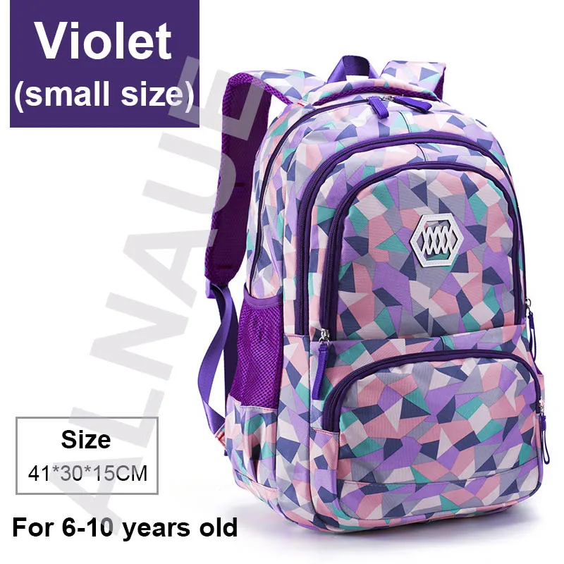 small violet Детские школьные ранцы для мальчиков и девочек, водонепроницаемые школьные рюкзаки для подростков, школьная сумка большой емкости, сумка для книг - Цвет: small violet