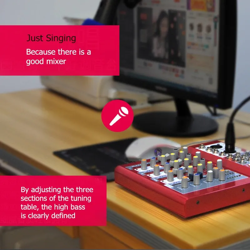 LEORY multi покрытие фортепиано краска красный цифровой аудиомикшер