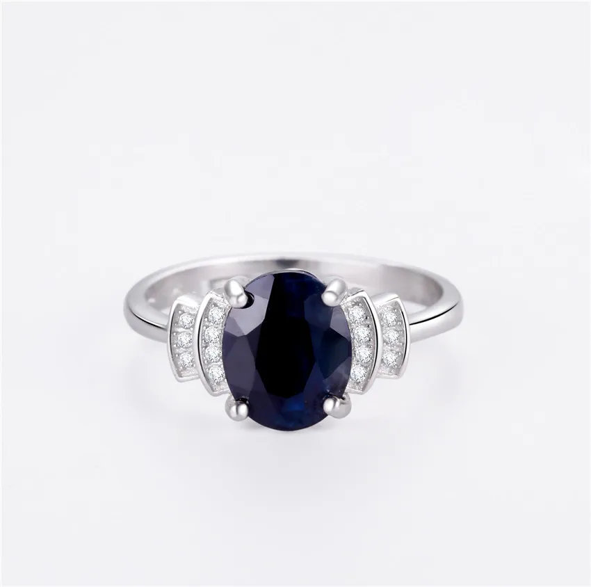 Almei 2.5ct темно-синяя шпинель горный хрусталь обручальные кольца стерлингового серебра 925 модное кольцо ювелирные изделия с коробкой 20% CJ008