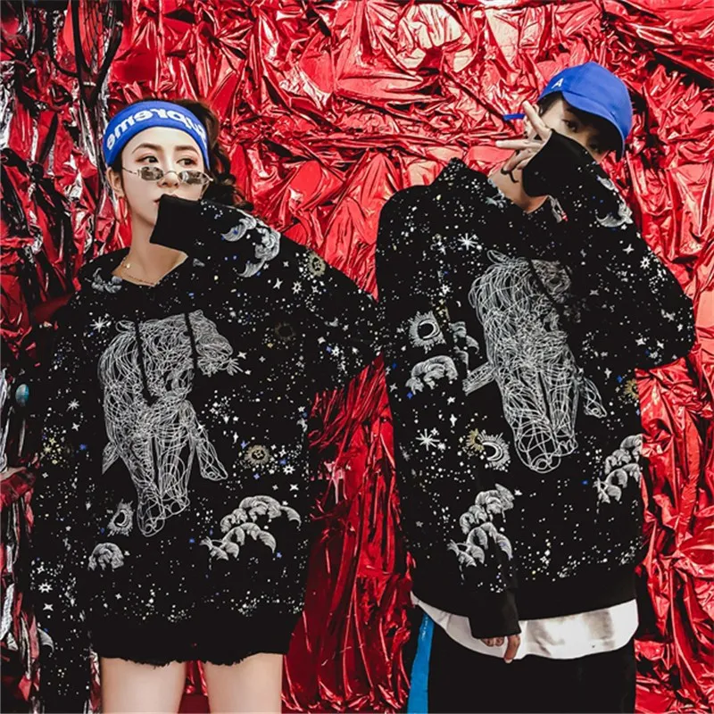 The2018 весна и осень Новый с капюшоном печати корейской версии студентов