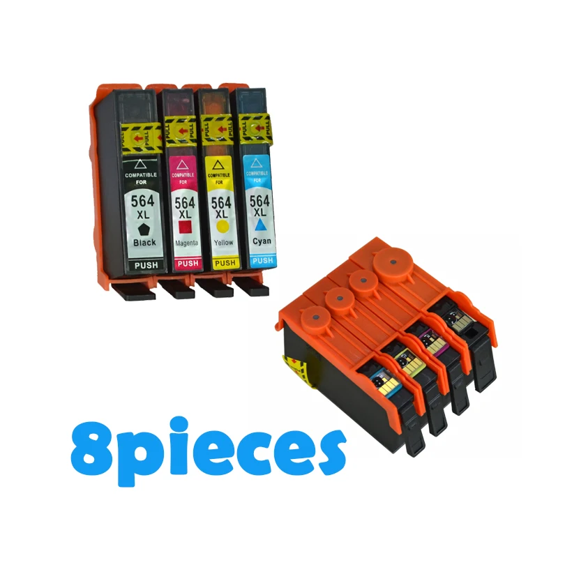 8 шт XiongCai совместимые чернильные картриджи для HP 564 5510 5511 5512 5515 5520 5525 6515 6520 7510 7515