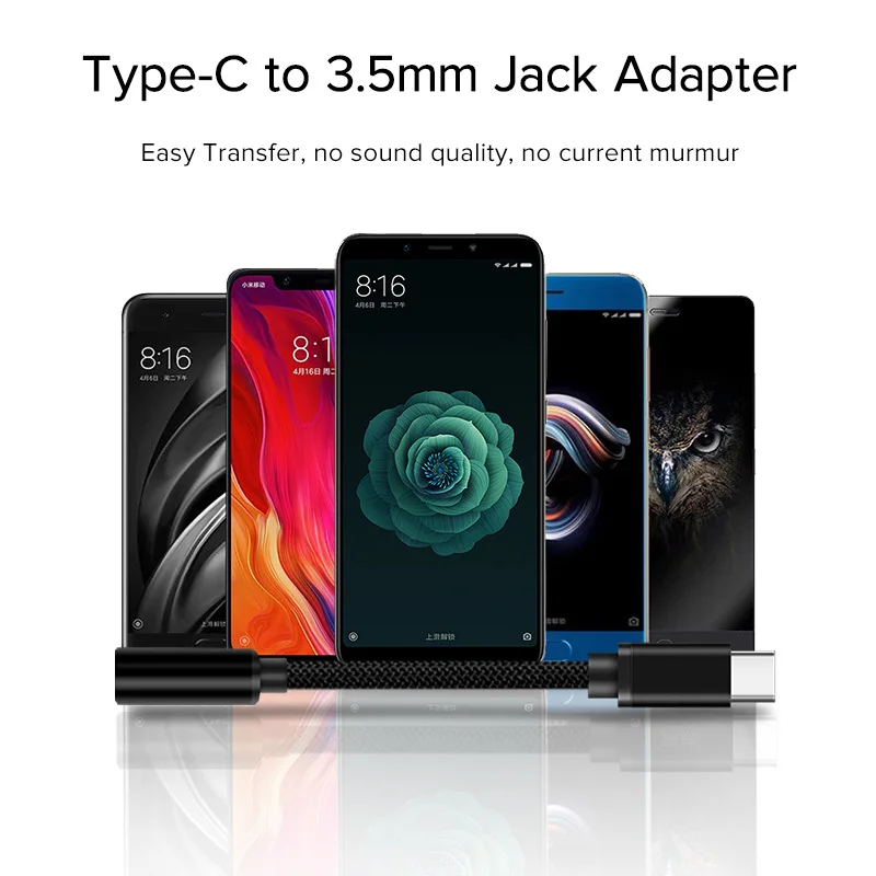 Адаптер для наушников EECPT с разъемом USB Type C на 3 5 мм AUX аудио кабель Samsung S9 S8 Huawei P20 Xiao