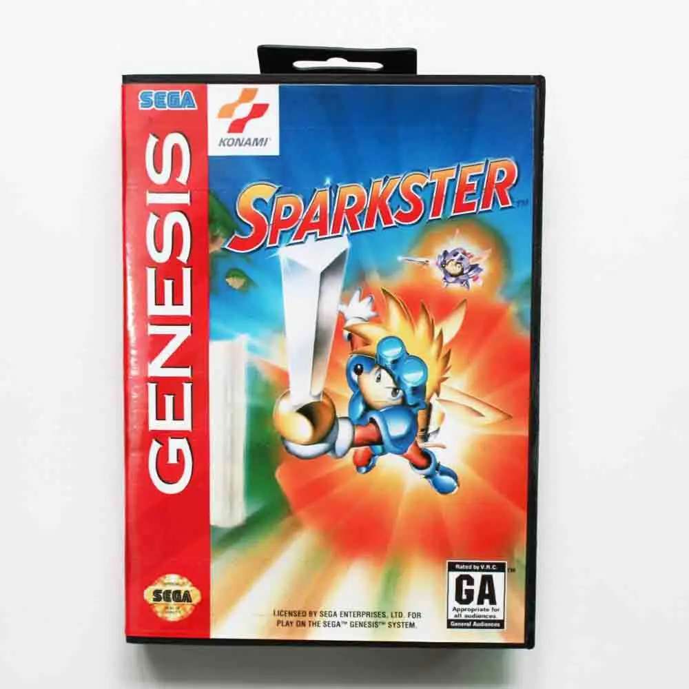 Игровой картридж Sparkster 16 бит игровая карта MD с розничной коробкой для Sega Mega Drive|16