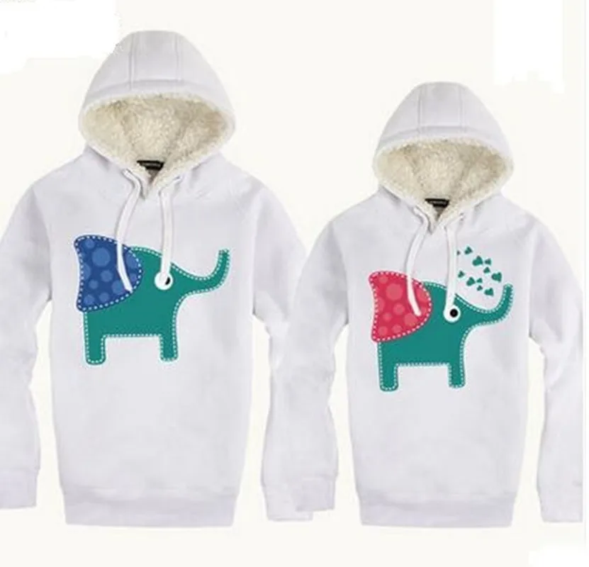 2017 унисекс Для женщин и Мужчин С Рисунком Слона хлопок флис Толстовка Пары