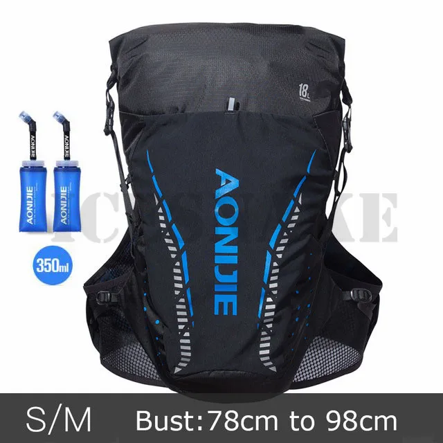 SM Black Blue Set 1 AONIJIE 18L рюкзак для занятий спортом на открытом воздухе, сумка для бега, жилет для гидратации, сумка для марафона, велоспорта, пешего туризма, бега для 2L водяного пузыря - Цвет: SM Black Blue Set 1
