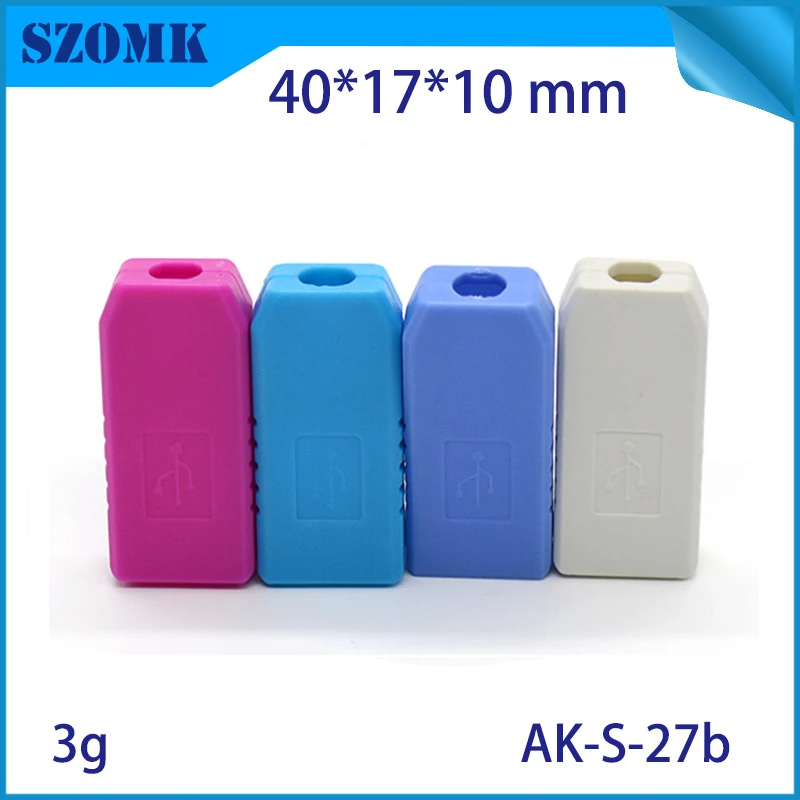1 шт., 40*17*10 мм цветной usb Пластиковый корпус szomk Лидер продаж пластиковый чехол usb флэш-накопитель пластиковая коробка для электроники