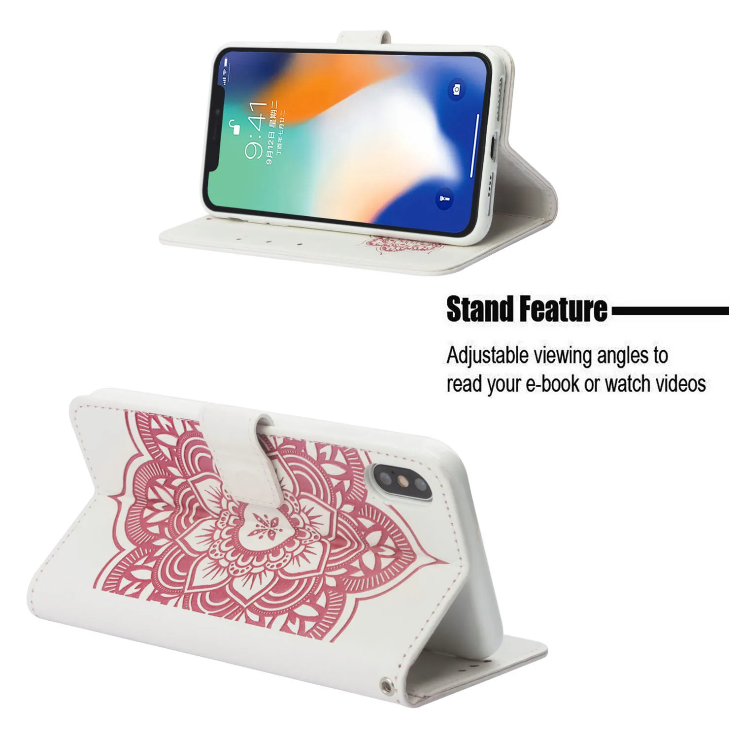Flip Cases - Luxury Retro Printing Campanula Flower PU Leather case Wallet Stand Cover for APPLE IPHONE 6 7 8 X XS | Мобильные