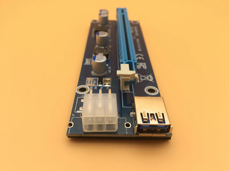 Новый мини PCI E Express 1x до 16x Райзер карта USB3.0 PCIE графическая 6 контактный источник