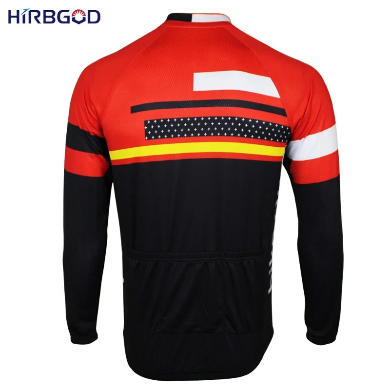 

HIRBGOD Men's Stylish Long Sleeve Winter Bike Jersey EU Size Cycling Jersey Fleece maillot cycliste pro 2019 , SDD014-05M