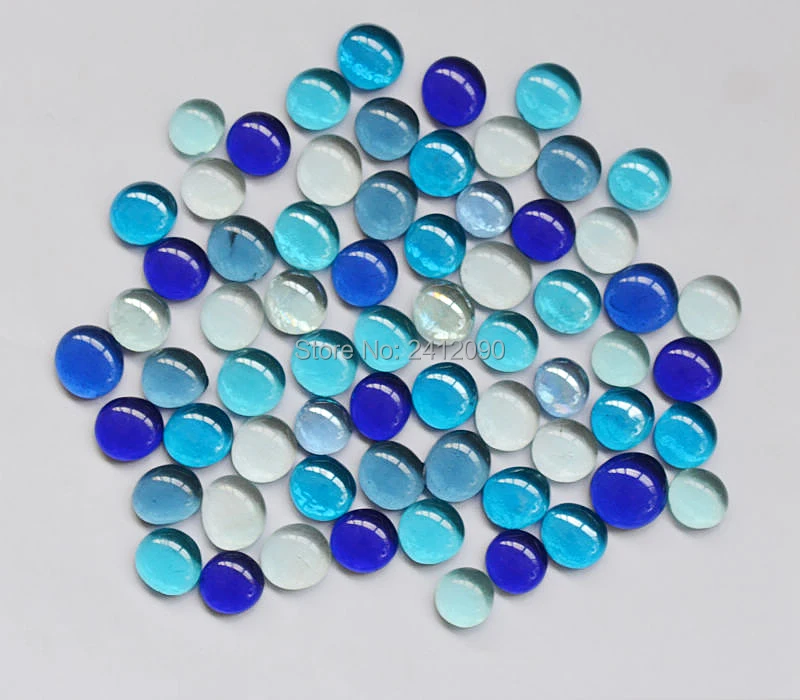 60 шт. синий стеклянный бисер смешанный цвет галька для вазы Аквариум