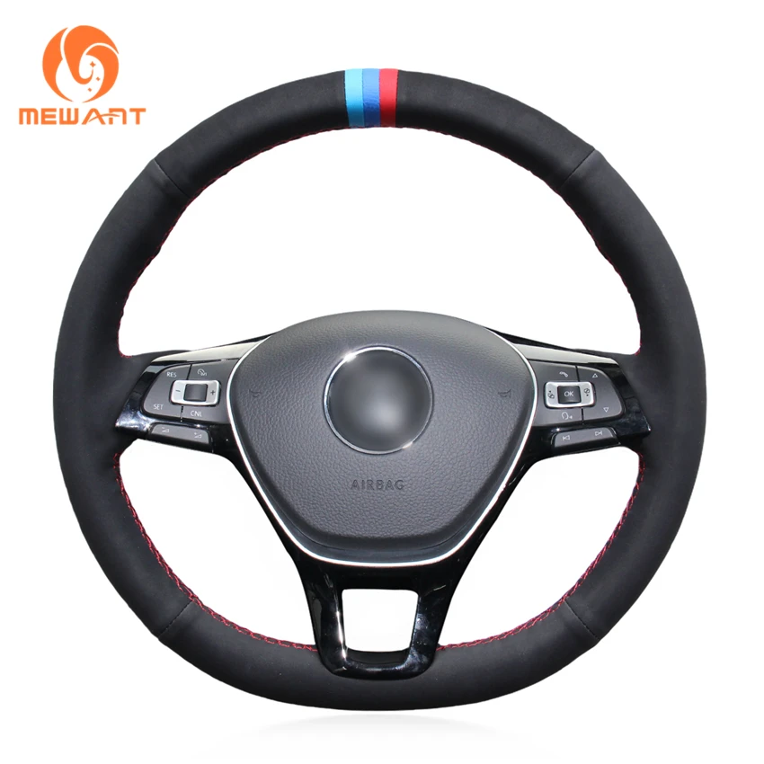 MEWANT удобный мягкий черный замшевый чехол для руля Volkswagen VW Golf 7 Mk7 новый Polo Jetta Passat B8