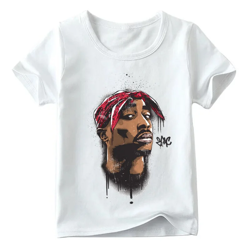 Детская футболка с принтом Swag в стиле хип хоп летняя модная Tupac для маленьких