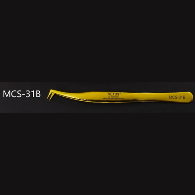 Натуральная серия Vetus MCS Goldon color Премиум красивые щипцы для макияжа для наращивания ресниц - Цвет: MCS 31B Gold