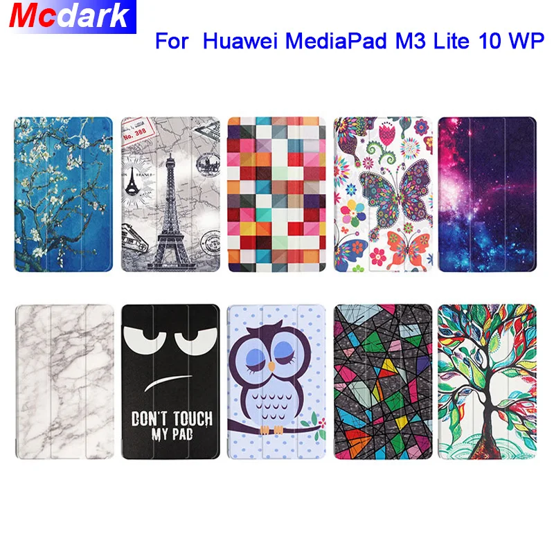 Mcdark для Huawei MediaPad M3 Lite 10 WP 1 дюймовые чехлы с красочным принтом кожаный чехол