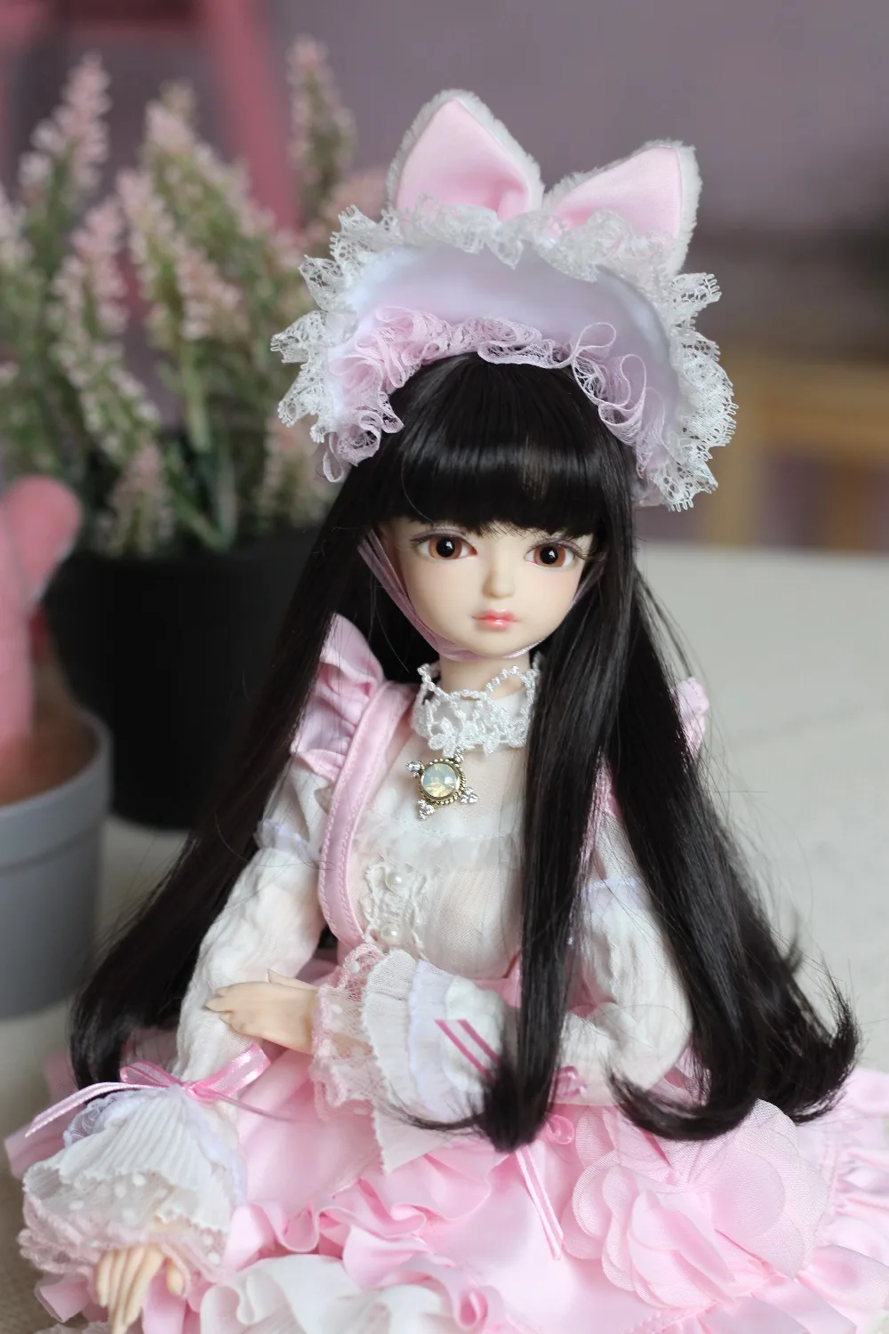 Одежда для 1/4 BJD 45 см розовый цвет девочек с принтом кролика Наряд дамские сапоги