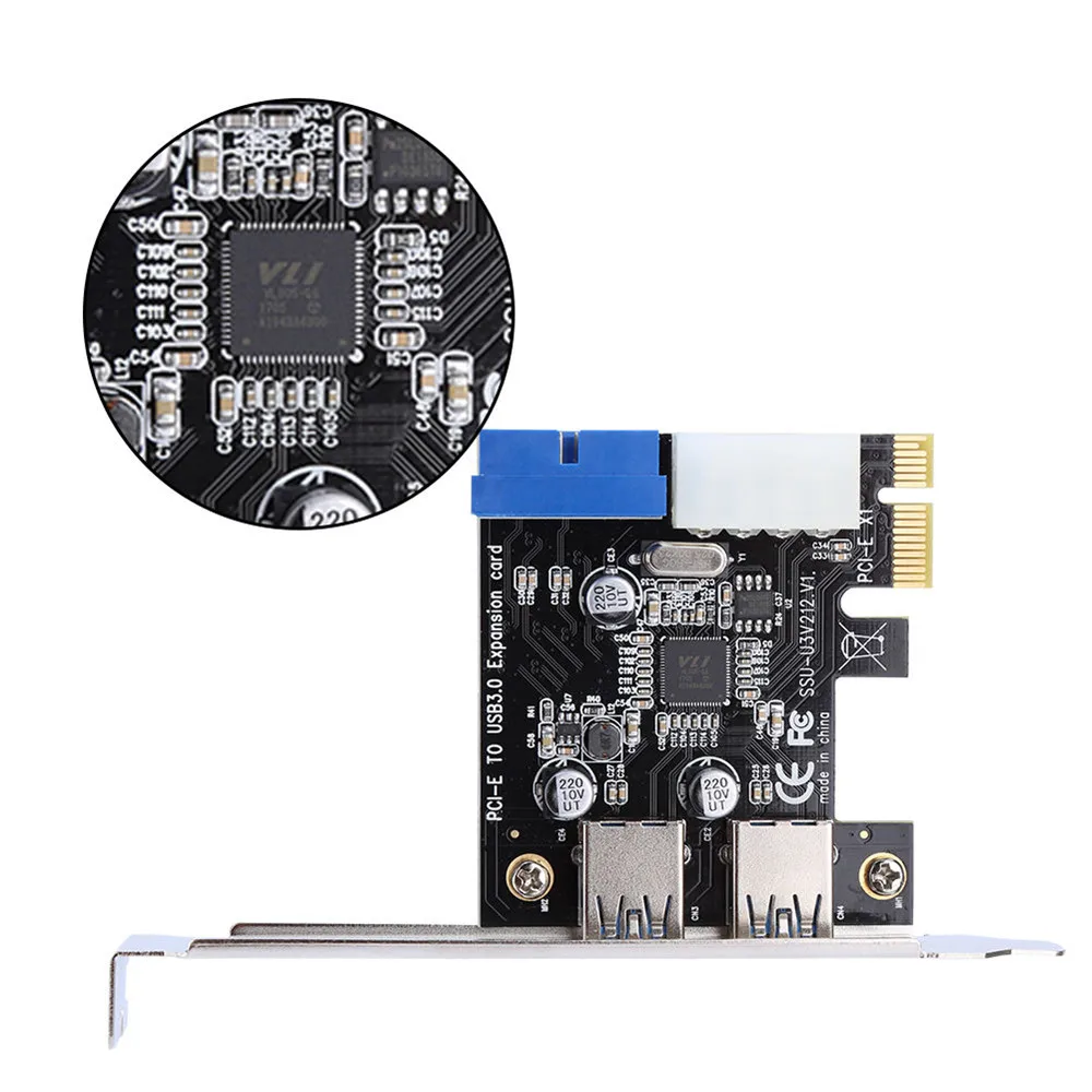 Superspeed 5 Гбит/с PCI E x1 в 2 порта USB 3 0 концентратор Express NEC Расширительная карта адаптер