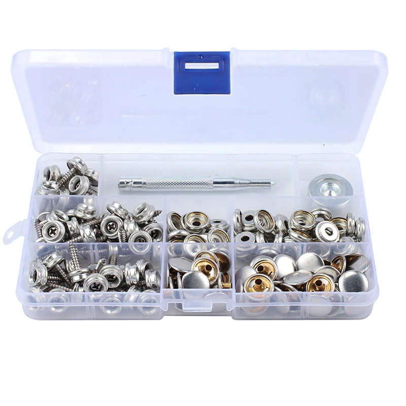Straps Stainless Steel 152Pcs Cover For Boat Hoods Caravans Snap Screw Kit Handbags Clothing Button Decoration