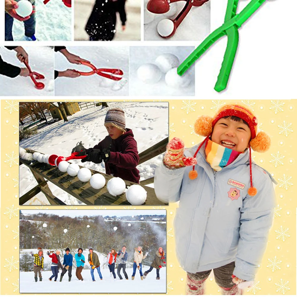 Высокое качество снежок клип зимняя снежный ком мейкера инструменты 3 шт./лот