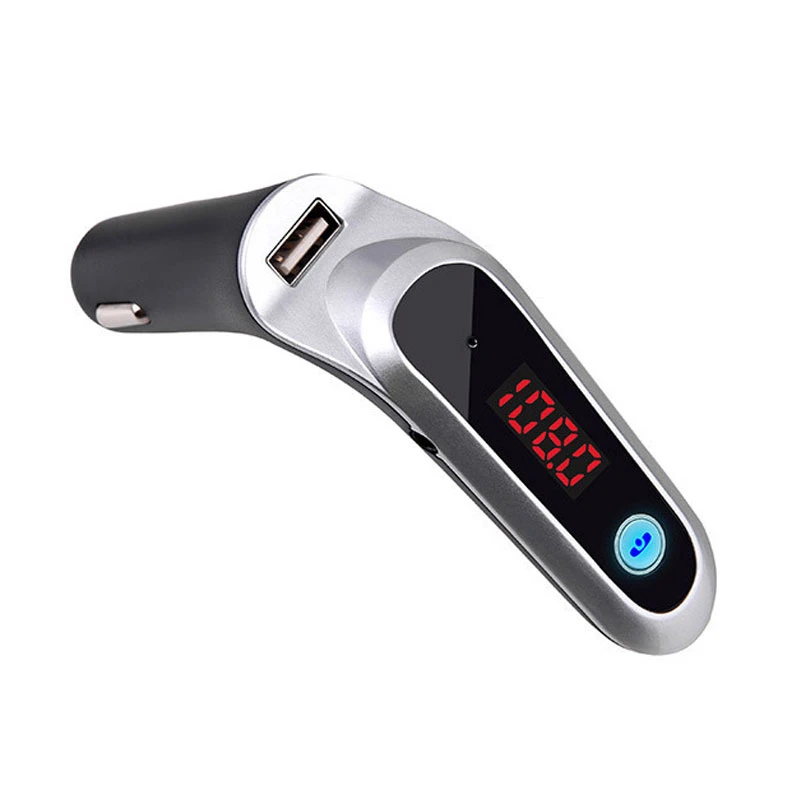 Silver Автомобильный Bluetooth аудио адаптер громкой связи беспроводной приемник FM Удаленный передатчик динамик автомобильный комплект приемник с зарядным устройством для телефона - Название цвета: Silver