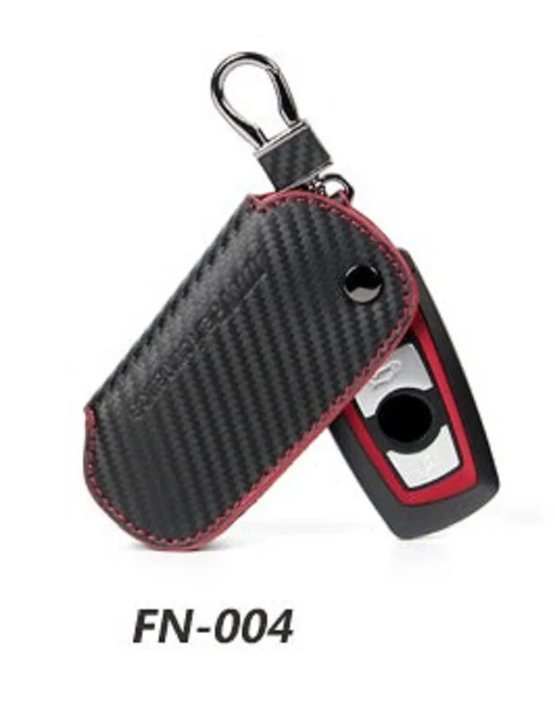 Genuine Leather Carbon Fiber Key Case Black brown border For Bmw E46 E39 E34 F10 X1 X3 X5 X6 Series Car Styling | Автомобили и