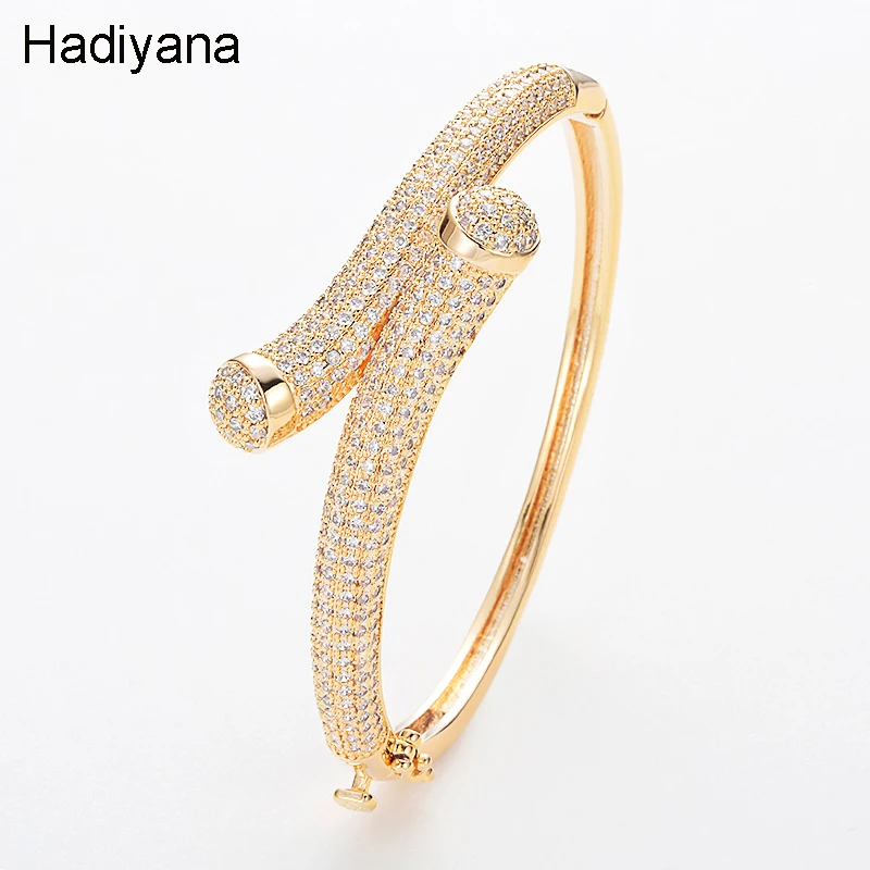 Hadiyana, роскошный браслет с кубическим цирконием ААА, модный, персональный, крест, ювелирное изделие для женщин, невесты, свадебные подарки, ювелирные изделия BG4001