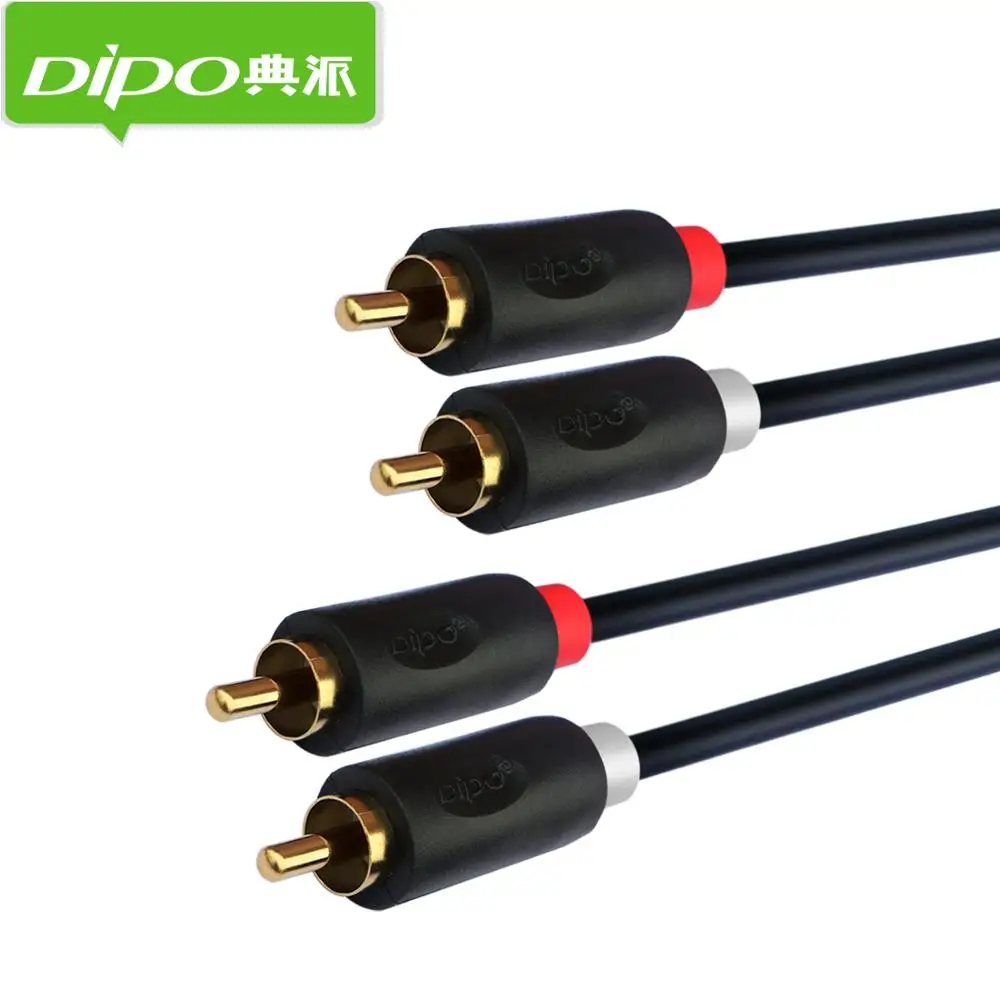 DIPO RCA аудио кабель 2RCA на 2 мужчин и позолоченный для STB DVD ТВ усилитель акустики 1 м 3