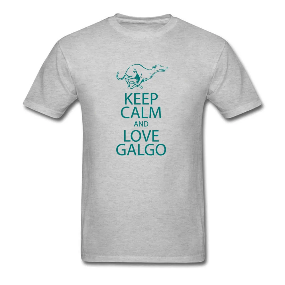 Мужская хлопковая футболка с надписью Keep Calm And Love Galgo Dog Greyhound белые серые черные