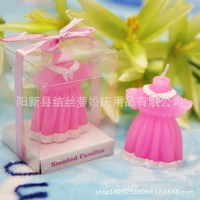 10pcs gifts childrens baby shower favor girl dress candle kid children gifts souvenir birthday candle with gift box