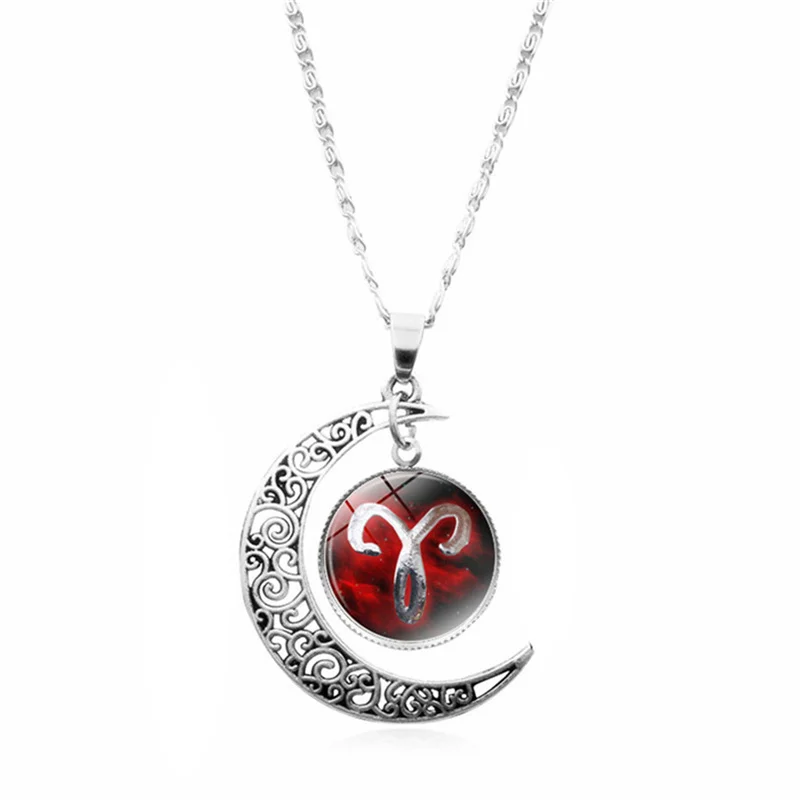 Женское ожерелье с подвеской в виде созвездий Галактики 12 знаков зодиака