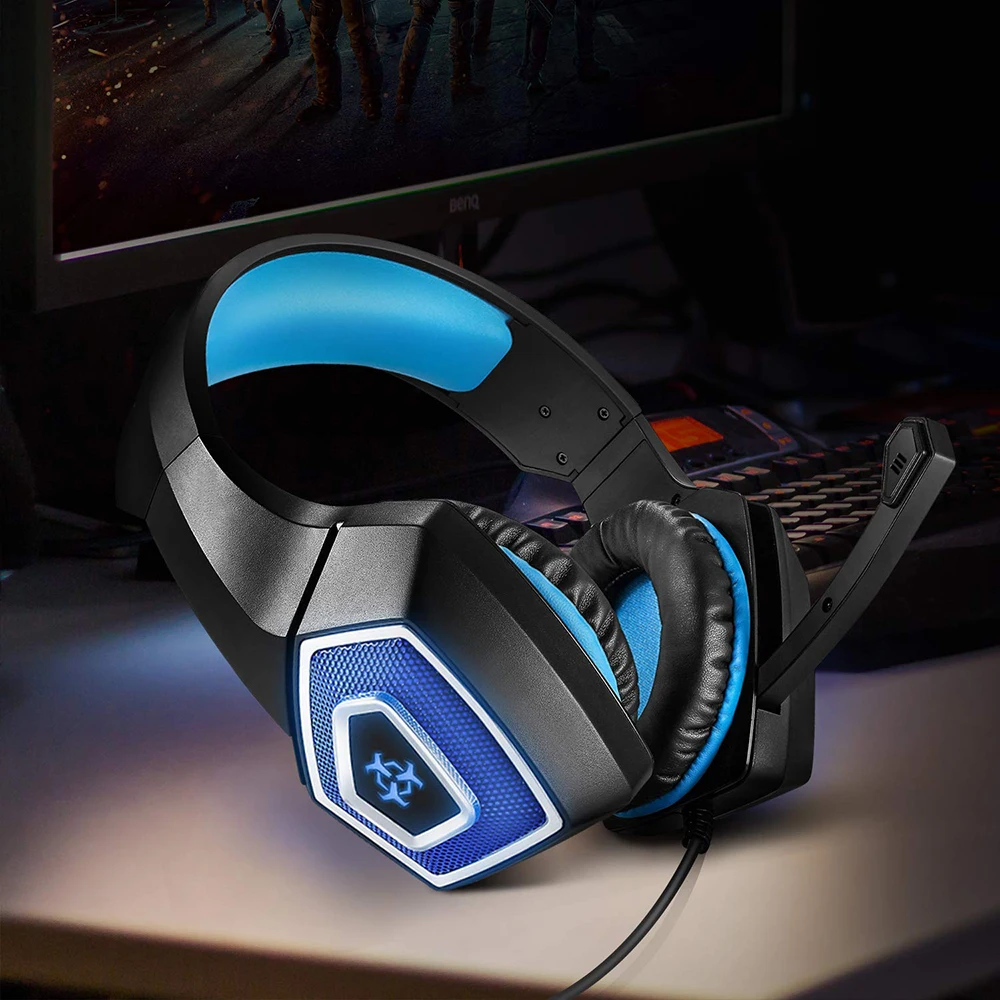 Проводная игровая гарнитура Hunterspider V1 7 цветов светодиодный светодиодная