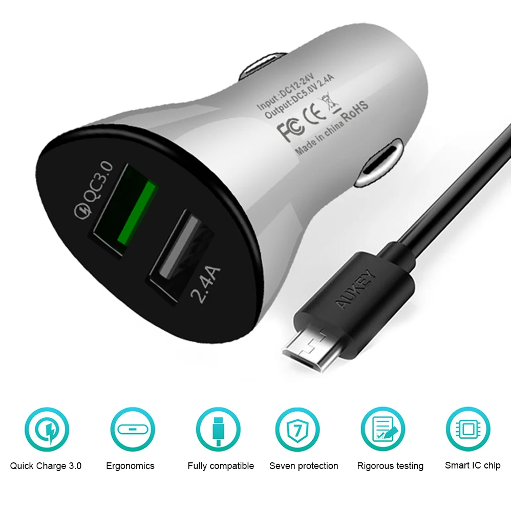 QC 3 0 зарядные устройства 2.4A двойное USB Автомобильное зарядное устройство адаптер