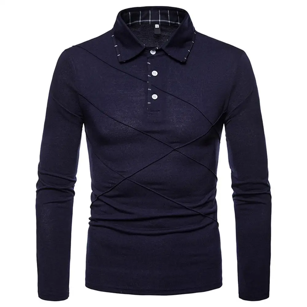 mrwonder 2018 Autumn Spring Men Shirt Casual Long Sleeve Solid Color Slim Fit Pullover Tops | Мужская одежда