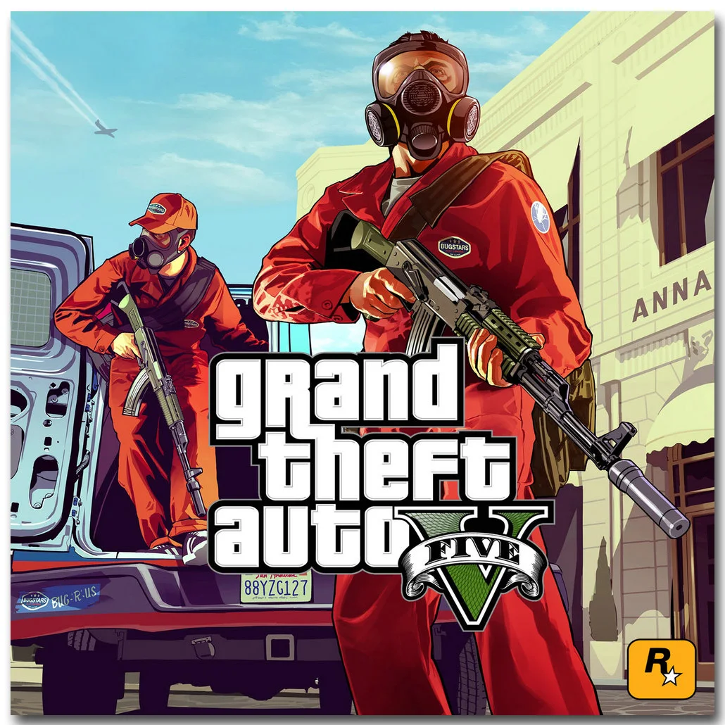 Плакат Grand Theft Auto V Art из шелковой ткани с принтом 20x20 32x32 дюйма популярная игра GTA 5