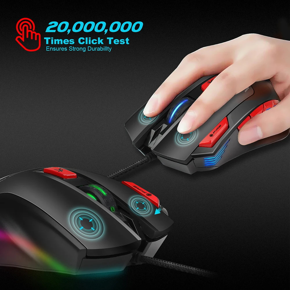 S800 профессиональная Проводная игровая мышь 6000 dpi механические макросы определение мыши 9 клавиш Программируемый RGB компьютерная мышь