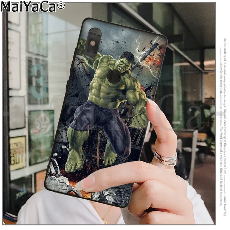 MaiYaCa герои Marvel Hulk ТПУ черный чехол для телефона оболочка для Xiao mi Red mi 5 5Plus Note4 4X Note5 6A mi 6 mi x2 mi x2S