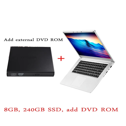 8GB 240GB SSD DVD 15,6 дюйма ноутбук компьютер 1920*1080 HDscreen DDR4 Оперативная память 8 GB 240 GB SSD/1 ТБ HDD N4100 quad core ноутбук - Цвет: 8GB 240GB SSD DVD